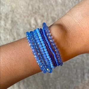 Elegant Periwinkle Beaded Bracelet Set